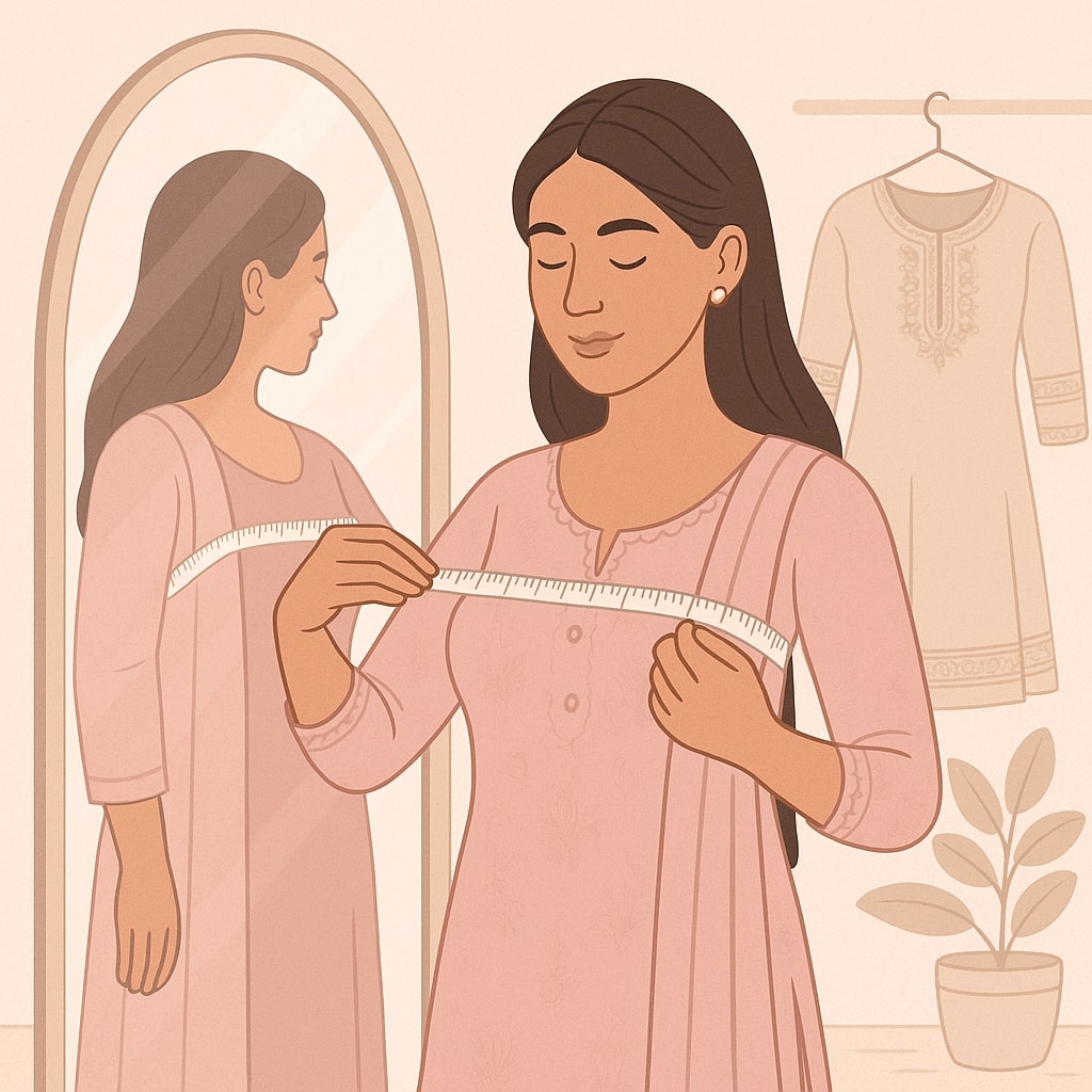 Measurement at home for Pakistani Dresses